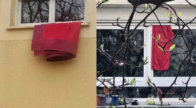 Fransa’da koronaya karşı kırmızı bez dayanışması Fransa’da koronaya karşı kırmızı bez dayanışması