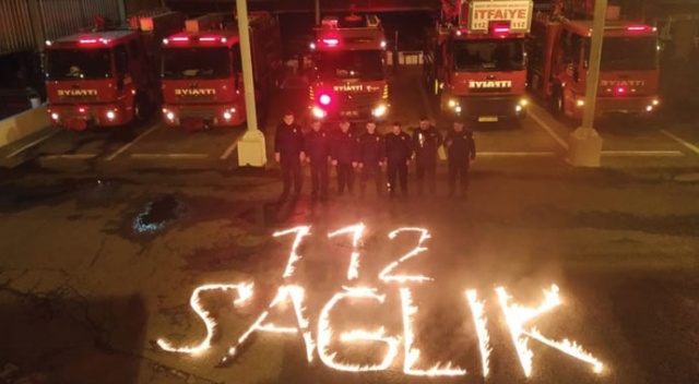 Sağlık çalışanlarına Hataylı itfaiyecilerden alevli alkış Sağlık çalışanlarına Hataylı itfaiyecilerden alevli alkış