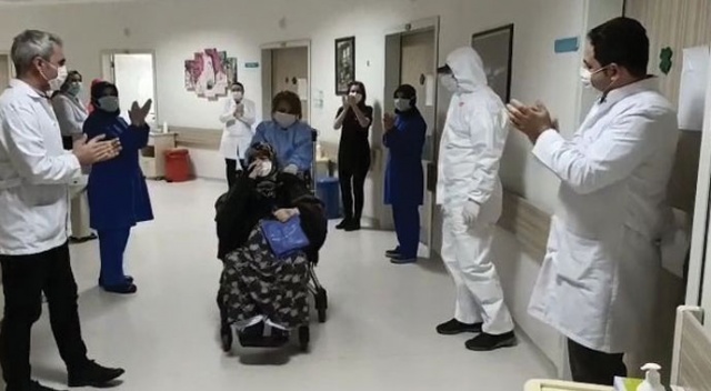 72 yaşında korona virüsü yendi, alkışlarla taburcu edildi