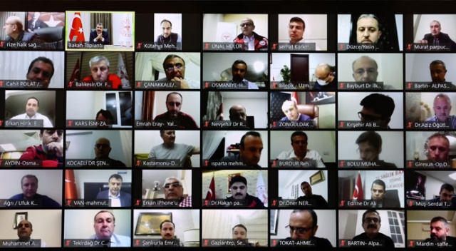 Bakan Koca, 81 ilin sağlık müdürüyle video konferans ile görüştü