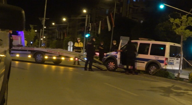 Denizli'de polis aracı devrildi: 1 yaralı