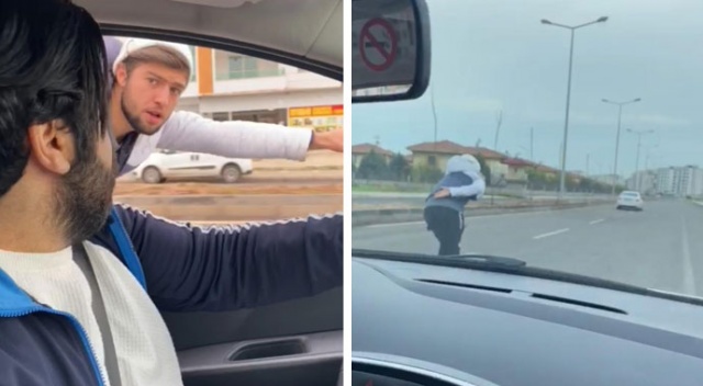 Kesilen cezalardan ibret almadı, patenle araca tutunarak bir adres daha sordu