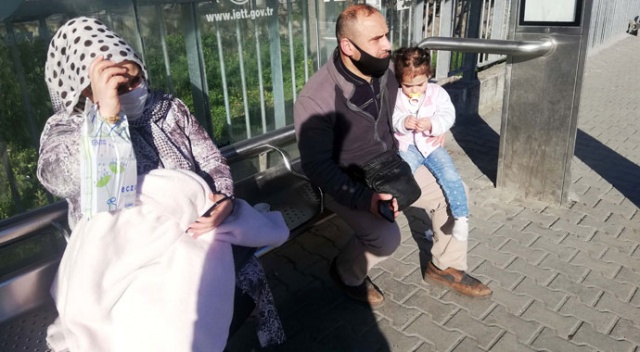 Kucağında hasta çocuğuyla dakikalarca otobüs bekledi