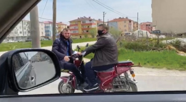 Motosikletle ilginç korona mesajına 1360 TL ceza Motosikletle ilginç korona mesajına 1360 TL ceza