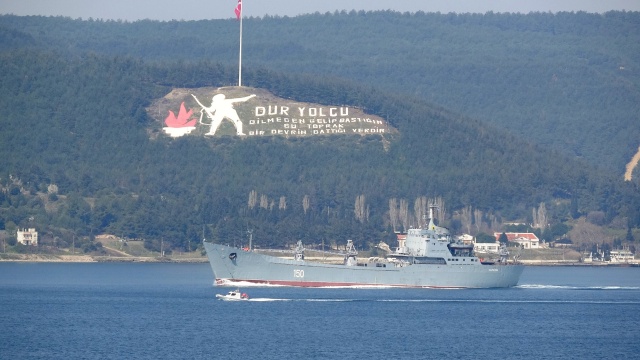 Rus savaş gemisi Çanakkale Boğazı’ndan geçti Rus savaş gemisi Çanakkale Boğazı’ndan geçti