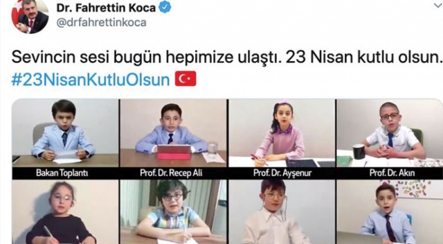 Sağlık Bakanı Koca&#039;dan 23 Nisan&#039;a özel çocuk üyelerden oluşan Bilim Kurulu videosu