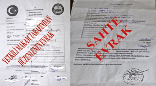 Seyahat İzin Belgesi’nin de sahtesi çıktı Seyahat İzin Belgesi’nin de sahtesi çıktı
