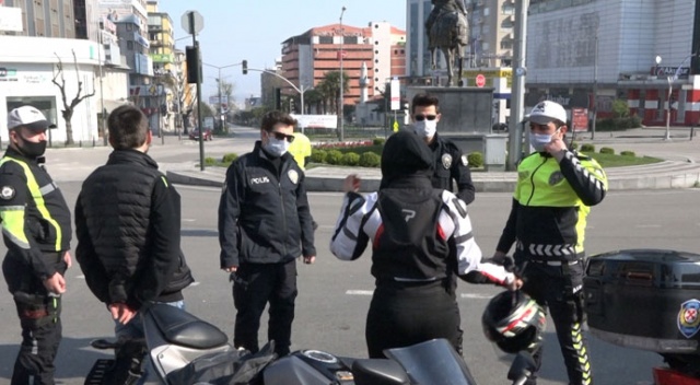 Sokağa çıkma yasağında motosikletle Bursa turu attılar