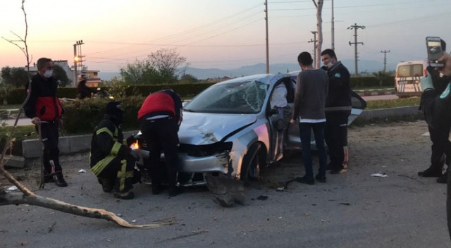 Takla atan araçtan burnu bile kanamadan çıktı