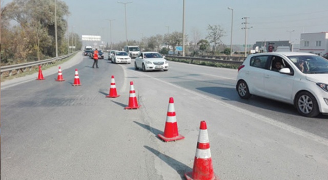 TEM bağlantı yolunu kapatan kaza