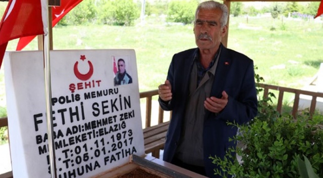 Baba Sekin, sokağa çıkma izninde şehit oğlunun mezarına koştu