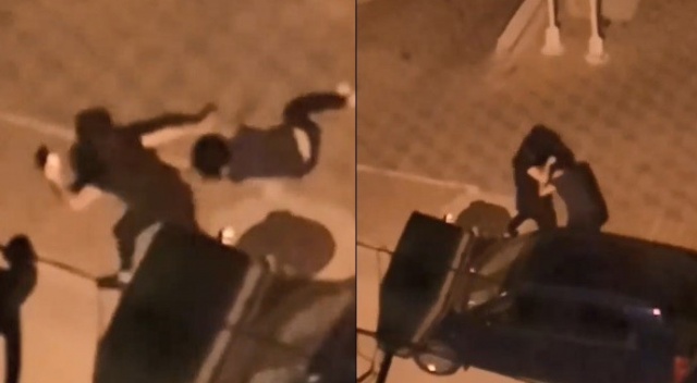 Genç kızların sokak ortasında saç saça baş başa kavgası