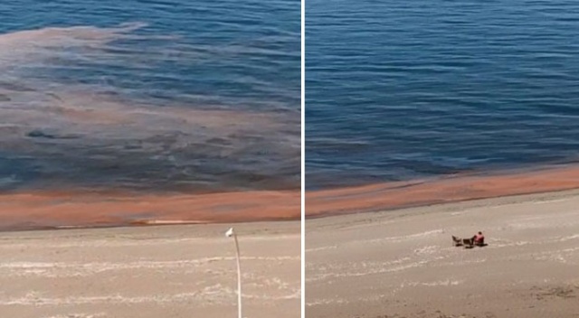 Kurşunlu’da deniz turuncuya döndü