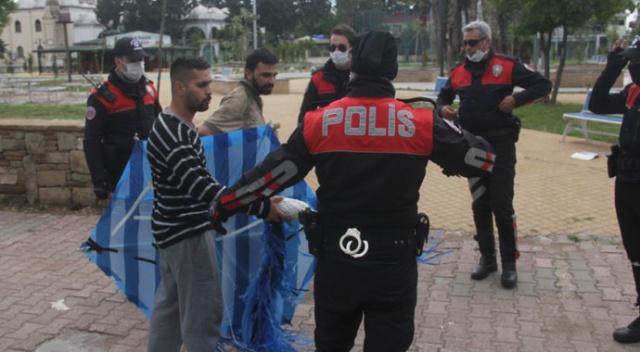 Uçurtma yasağını delenler drone ile belirlenip yakalandı