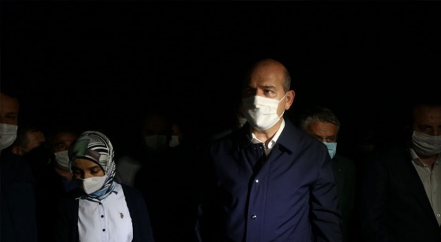 İçişleri Bakanı Süleyman Soylu sel bölgesi Kestel'e ulaştı