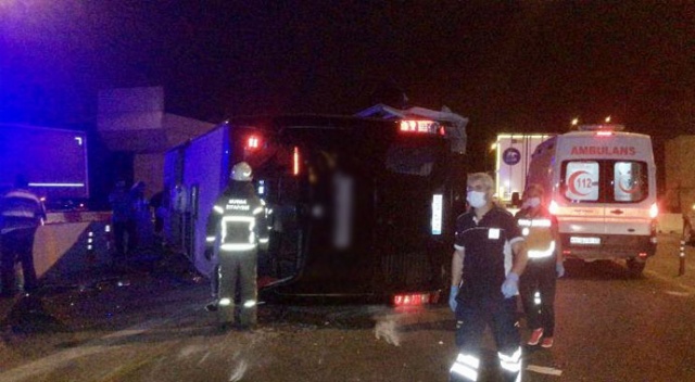 Bursa'da otobüs devrildi: 1 ölü 16 yaralı Bursa'da otobüs devrildi: 1 ölü 16 yaralı