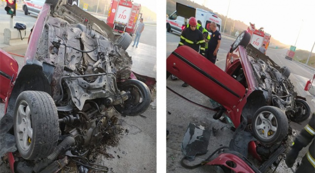 Otomobille gişelere çarpan uzman çavuş hayatını kaybetti Otomobille gişelere çarpan uzman çavuş hayatını kaybetti