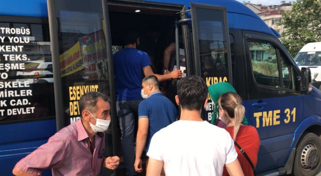Sosyal mesafesiz yolcu taşımacılığı sürüyor: 12 yerine 37 yolcu çıktı