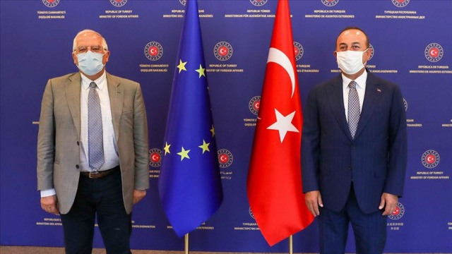 Bakan Çavuşoğlu AB Dış İlişkiler Yüksek Temsilcisi Borrell ile Doğu Akdeniz'i görüştü