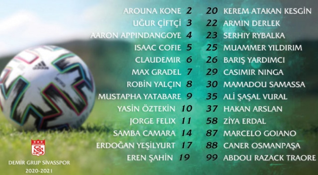 Sivasspor’da forma numaraları belli oldu Sivasspor’da forma numaraları belli oldu