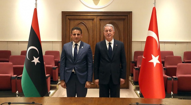 Bakan Akar, Libya Savunma Bakanı Namroush ile görüştü Bakan Akar, Libya Savunma Bakanı Namroush ile görüştü