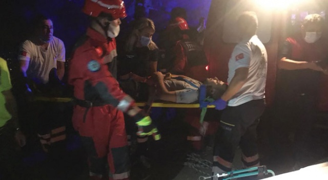 40 metrelik uçurumdan 3 saatte kurtarıldılar