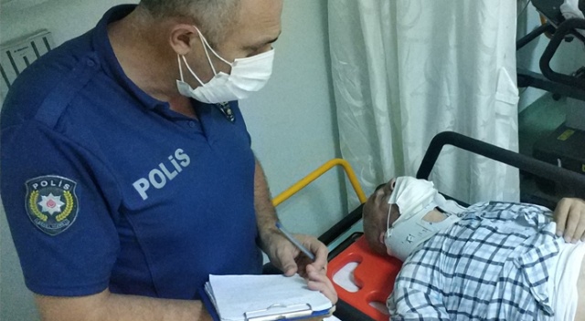 Duvar ile arabası arasında sıkışarak hastanelik oldu