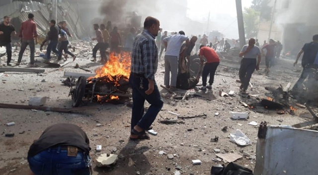 El Bab'ta bomba yüklü araç patladı : 15 ölü , 30 yaralı El Bab'ta bomba yüklü araç patladı : 15 ölü , 30 yaralı