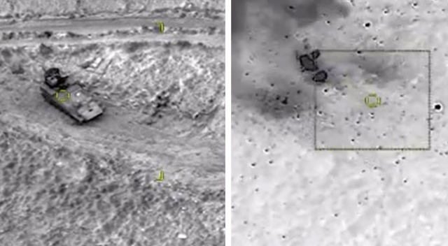 Ermenistan ordusuna ait tank SİHA ile vuruldu Ermenistan ordusuna ait tank SİHA ile vuruldu