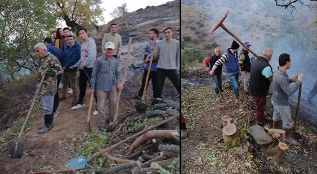Dumanı gören dağa koştu, yangın kısa sürede söndürüldü