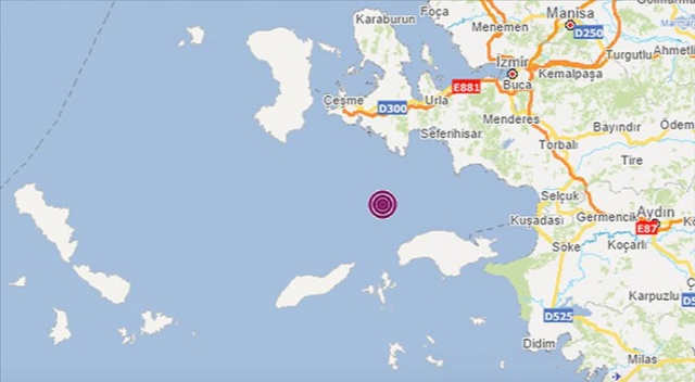 İzmir açıklarında 4,2 büyüklüğünde deprem İzmir açıklarında 4,2 büyüklüğünde deprem