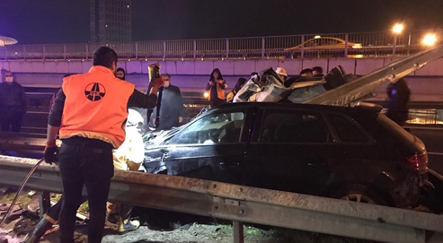 Kontrolden çıkan otomobil bariyere ok gibi saplandı: 1 ölü