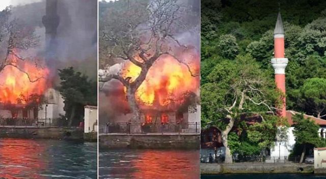 Üsküdar&#039;da Boğaz&#039;ın kıyısındaki 355 yıllık Vaniköy Camisi yandı