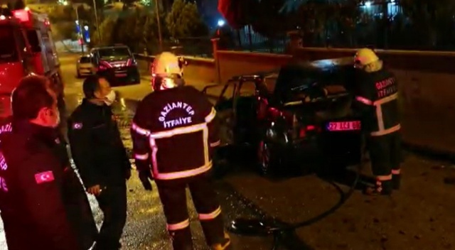 Abisi ile tartışıp aracını yaktı