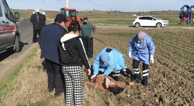 Eşine kızdı, kendini arabadan attı
