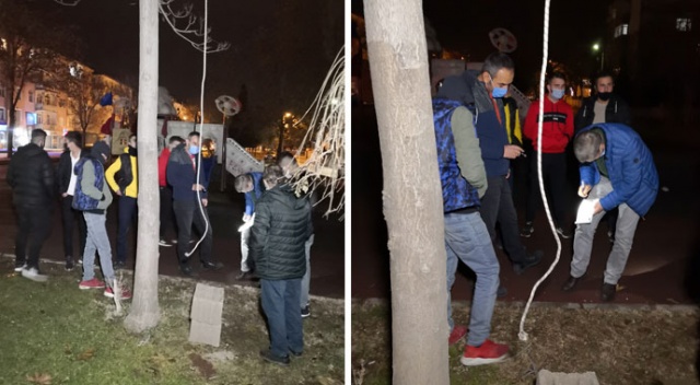 Kendini ağaca asan genci kucaklayarak kurtardı Kendini ağaca asan genci kucaklayarak kurtardı