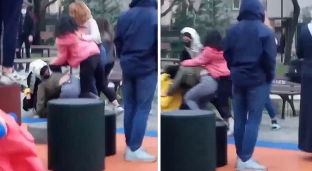Ne maske ne mesafe... Kızlar saç saça baş başa böyle birbirine girdi Ne maske ne mesafe... Kızlar saç saça baş başa böyle birbirine girdi