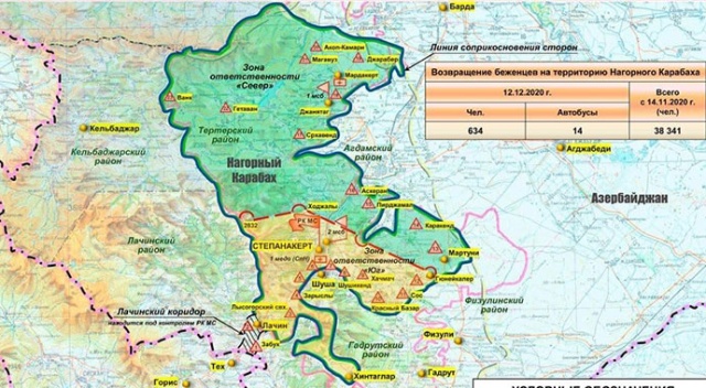 Rusya'dan skandal Dağlık Karabağ haritası Rusya'dan skandal Dağlık Karabağ haritası