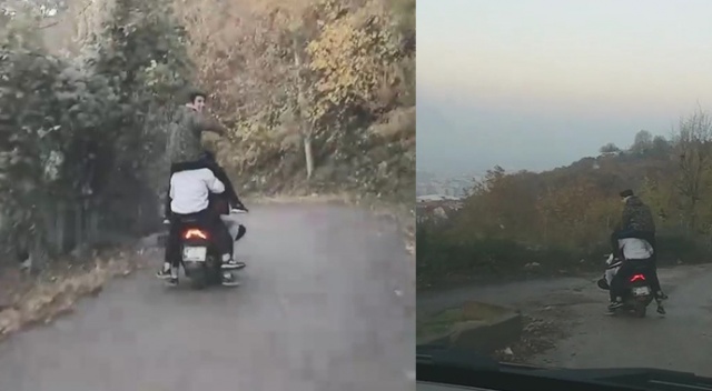 Sokağa çıkma kısıtlamasını 1 motosiklete 6 kişi binerek deldiler Sokağa çıkma kısıtlamasını 1 motosiklete 6 kişi binerek deldiler