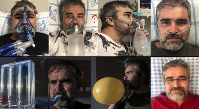 Covid-19'u yenen AA foto muhabiri Aydoğan 26 günlük tedavi sürecini çektiği fotoğraflarla anlattı