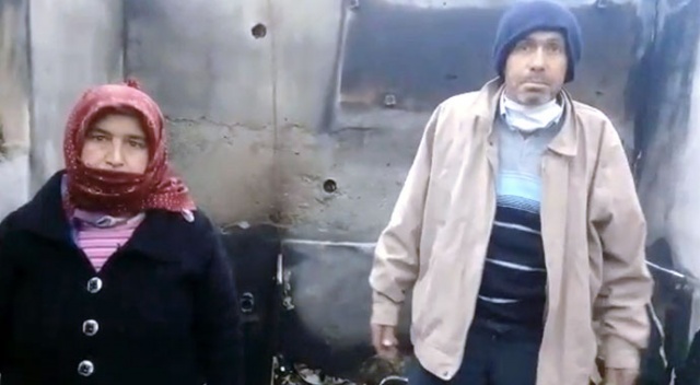Evleri yanıp kül olan karı-koca ortada kaldı Evleri yanıp kül olan karı-koca ortada kaldı