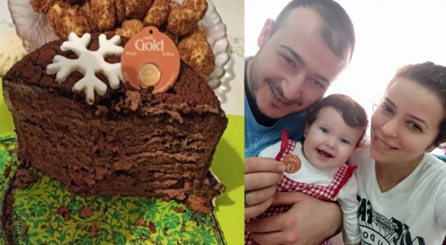 Yılbaşı pastasından altın çıktı, şaşkına döndü Yılbaşı pastasından altın çıktı, şaşkına döndü