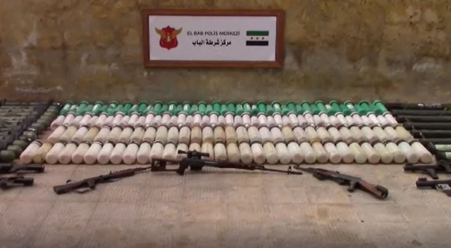 El Bab'ta yüklü miktarda mühimmat ele geçirildi