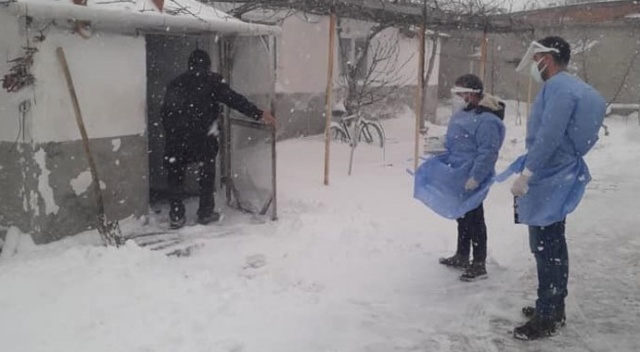 Filyasyon ekipleri kar kış demiyor Filyasyon ekipleri kar kış demiyor