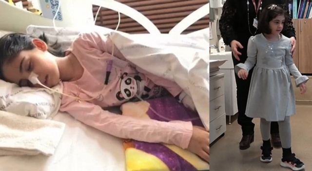 Minik Eleniko komada girdiği hastaneden 1 yıl sonra yürüyerek çıktı