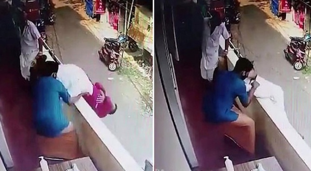 Ayağından yakaladı, düşerek ölmekten kurtardı