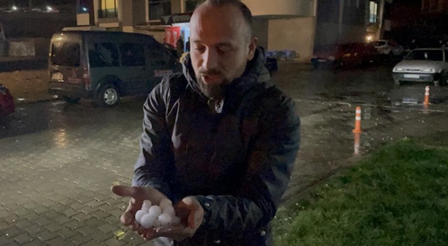 Fatsa&#039;da doluda araçlar zarar gördü