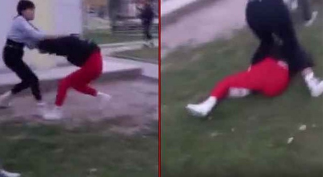 Genç kızların acımasız kavgası kameraya yansıdı