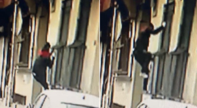 Hırsız binaya “örümcek adam” gibi tırmandı, gören hayrete düştü Hırsız binaya “örümcek adam” gibi tırmandı, gören hayrete düştü