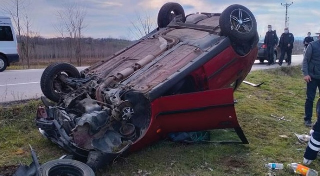Samsun'da otomobil takla attı: 2 yaralı